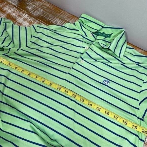 Southern Tide Driver Stripe Performance Polo in Summer Green Size S - Picture 9 of 11